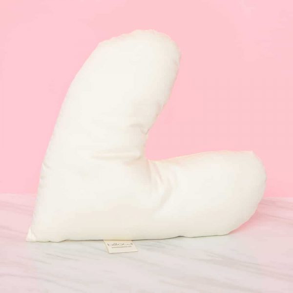 billow heart pillow on pink background