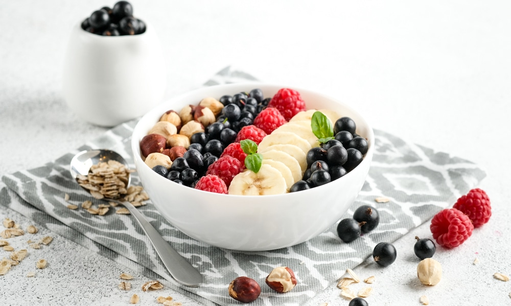 cancer kicking kitchen breakfast bowl with oats and berries